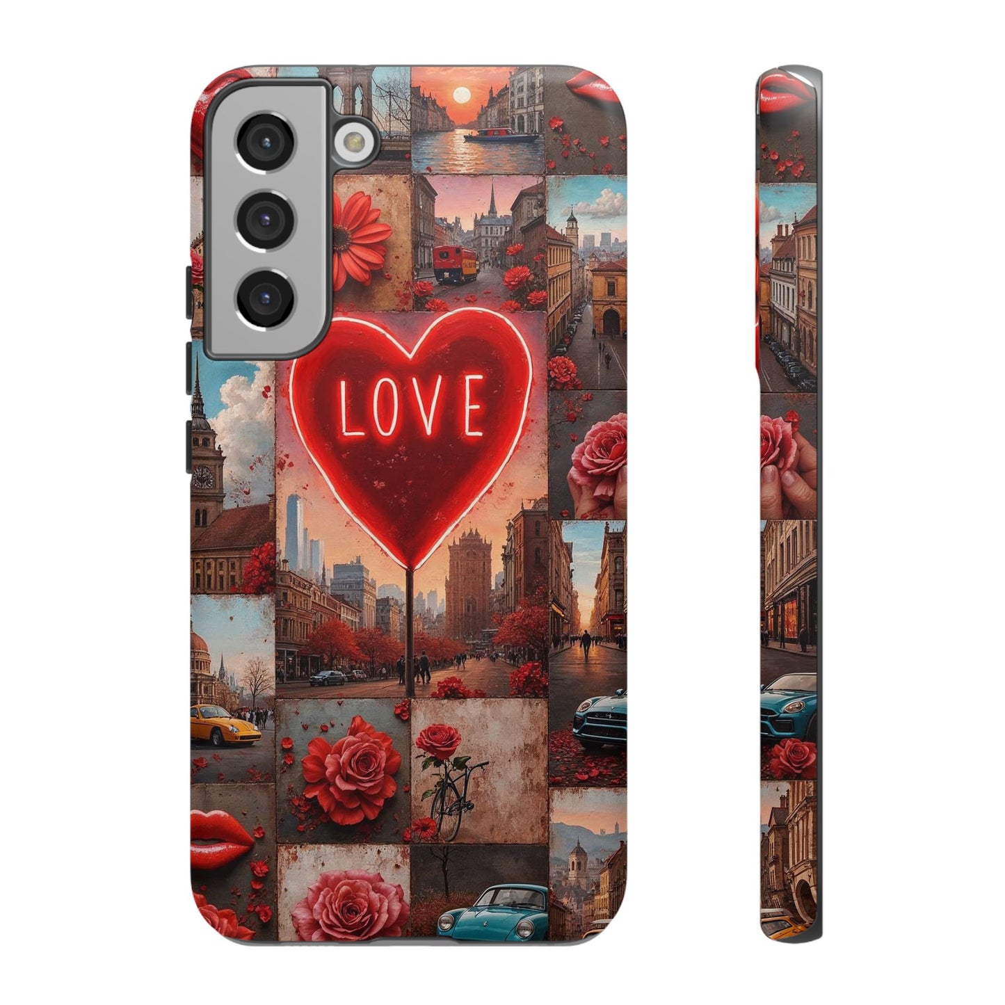 Neon Love Heart & Rose Phone Case