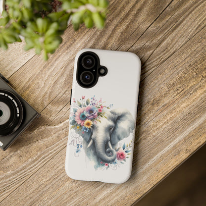 Floral Elephant Mobile Cover – Elegant Watercolor Art