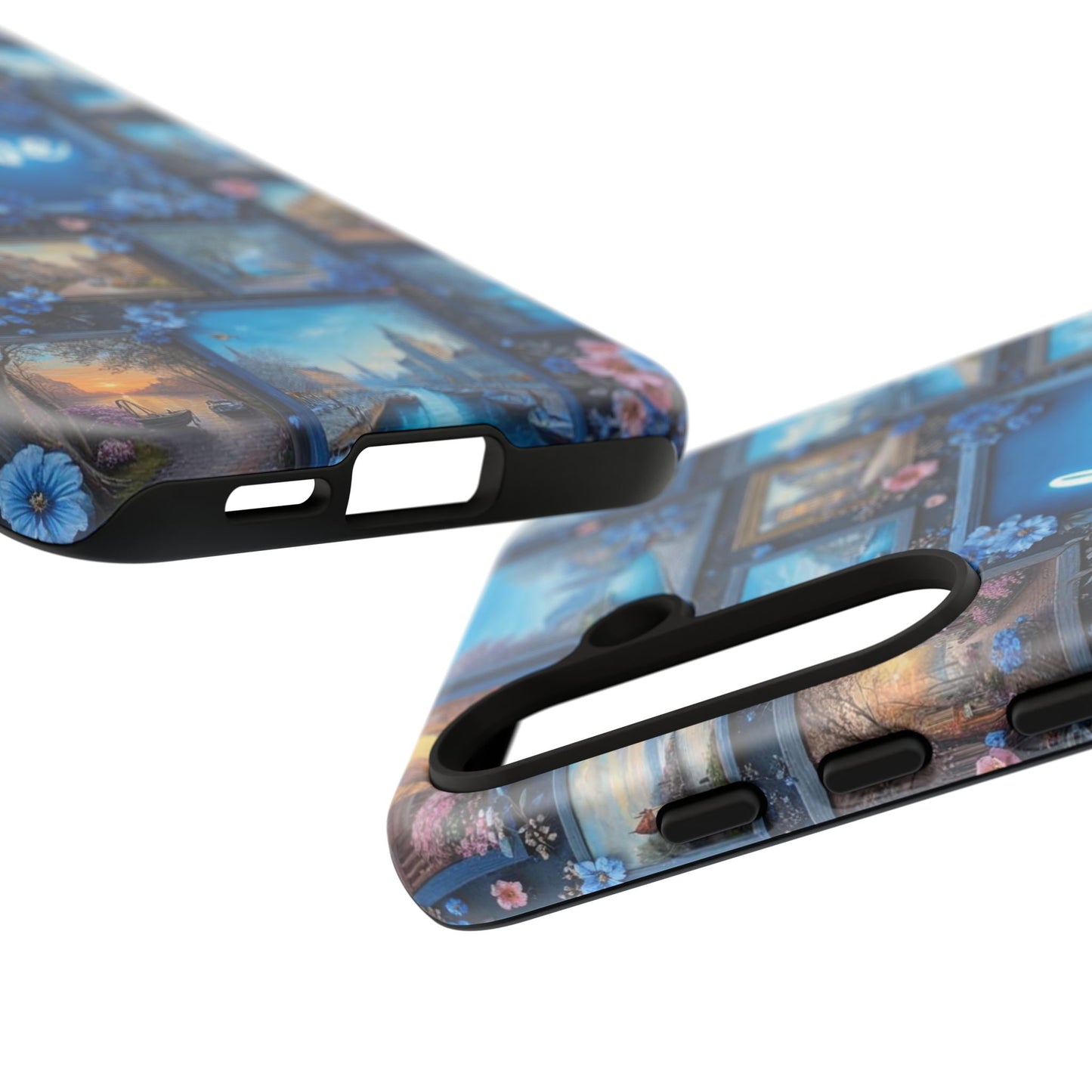Blue Floral Love Frame Phone Case