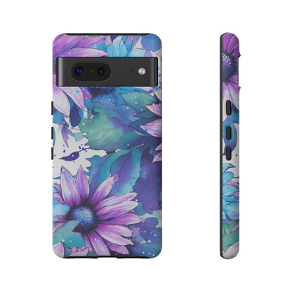 Dreamy Blue & Purple Floral Watercolor Mobile Case