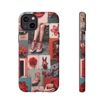 Red Sneakers & Roses Collage Phone Case