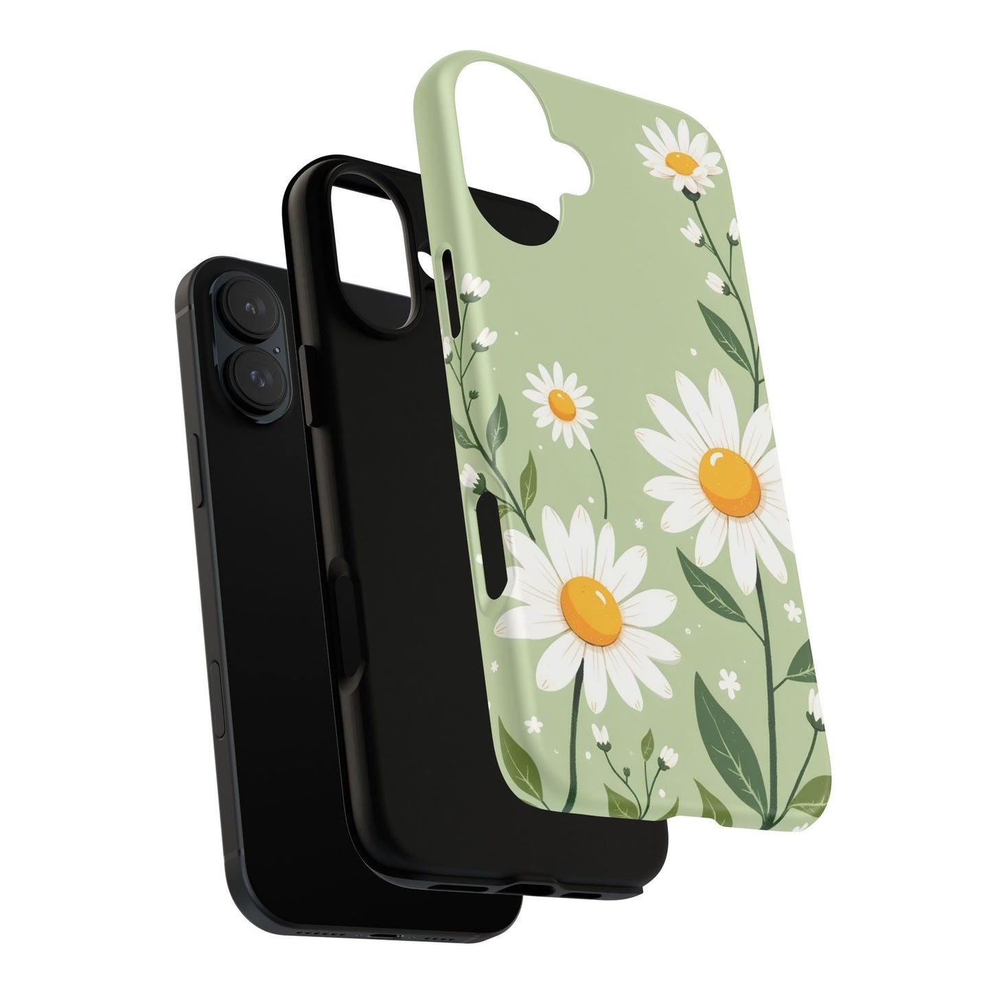 Green Floral Case, Daisy Pattern Design, Iphone Case Design, Perfect Gift For Her