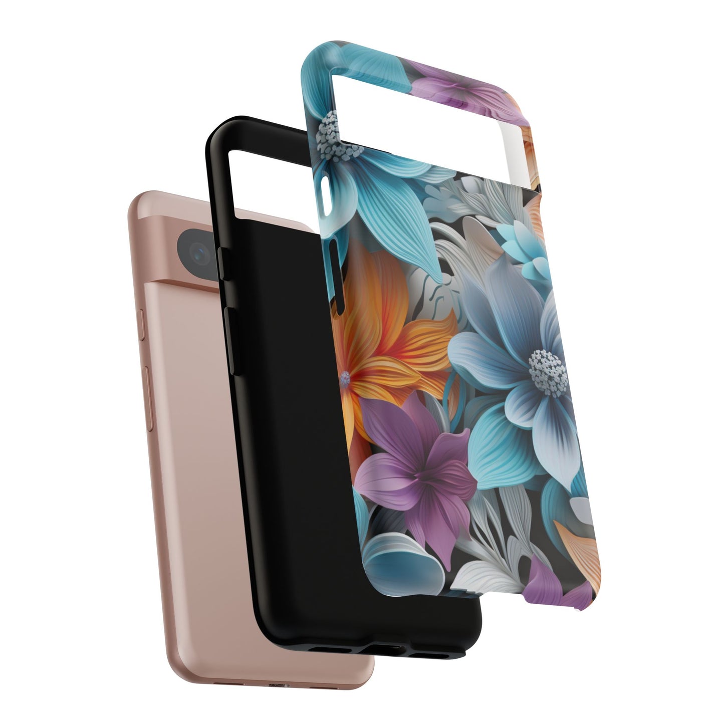 Elegant 3D Floral Bloom Mobile Case – Vivid & Artistic