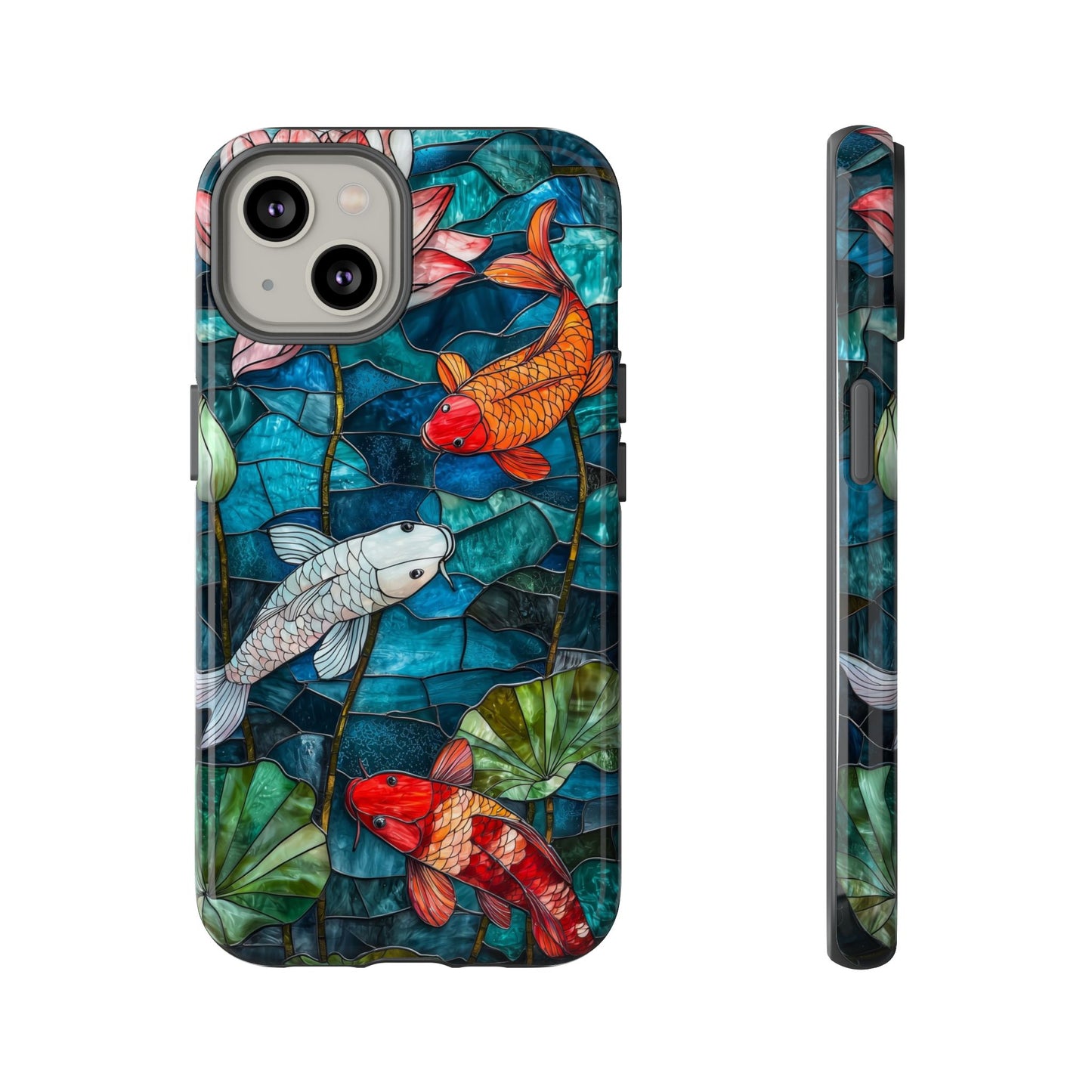 Lotus Serenity" – Koi Pond Stained Glass Case or iPhone, Samsung & Pixel