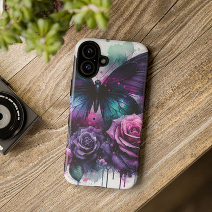 Mystic Bloom – Vibrant Butterfly & Rose Art Mobile Cover