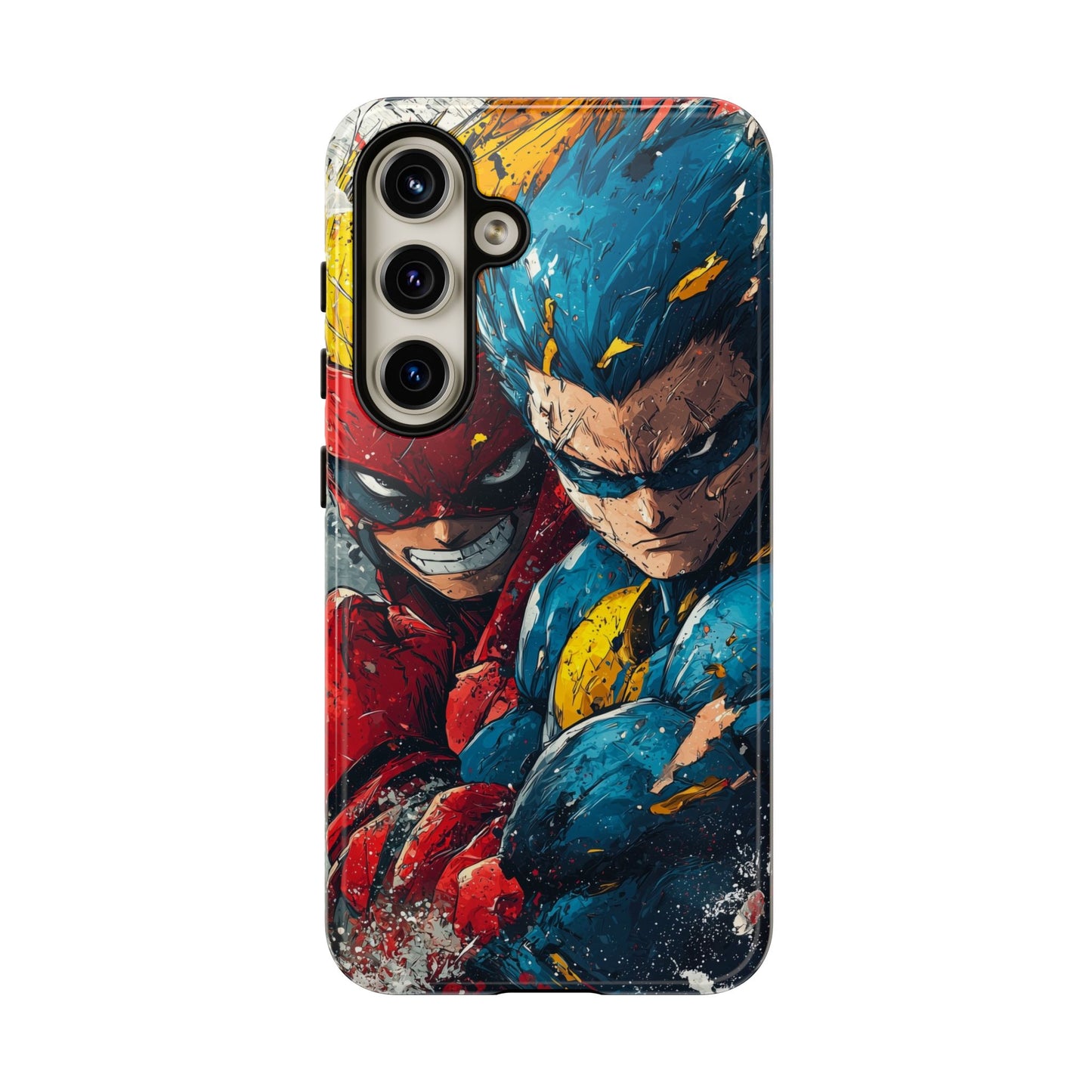 Comic Clash: Superhero Duo | Action, Power, Justice, Heroes, Manga Style Phone Case for iPhone, Samsung & Pixel