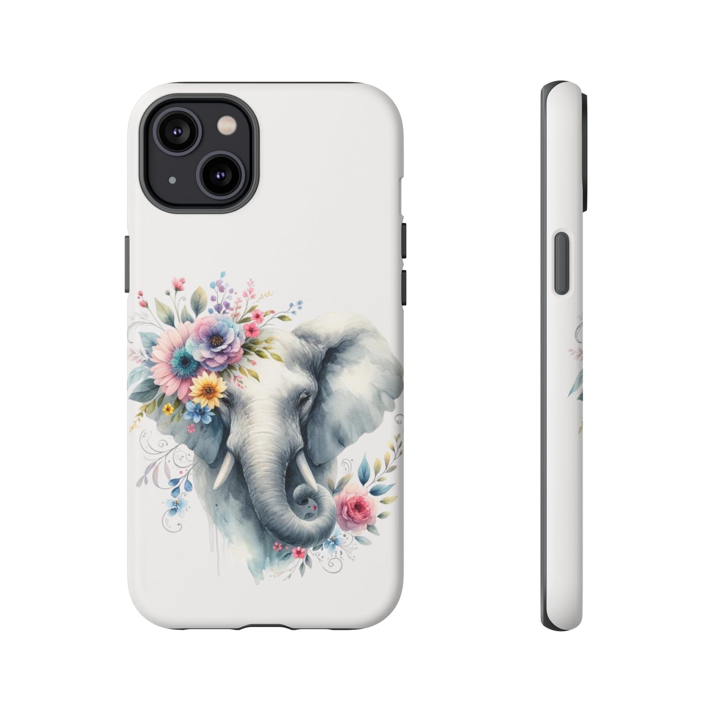 Floral Elephant Mobile Cover – Elegant Watercolor Art