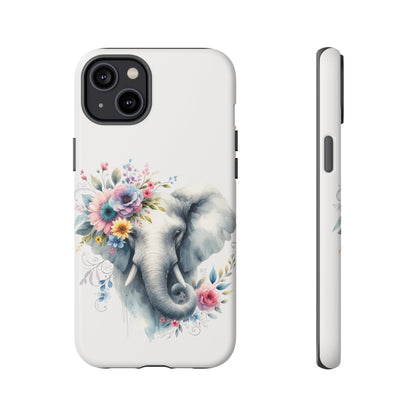 Floral Elephant Mobile Cover – Elegant Watercolor Art