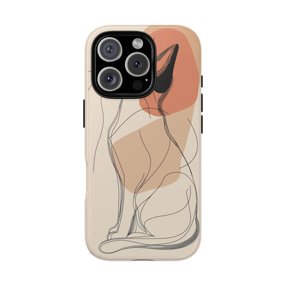 Graceful Cat Outline: Abstract Whiskered Beauty Phone Case for iPhone, Samsung & Pixel