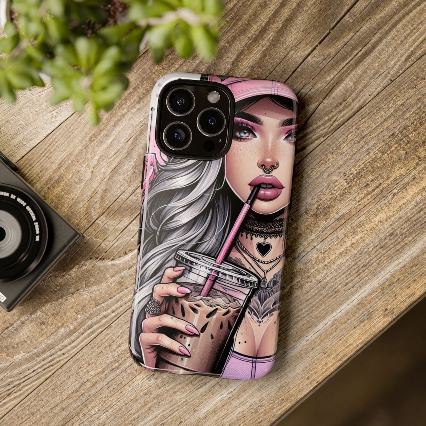 Pink Aesthetic Rebel – Iced Coffee & Inked Beauty Mobile Cover