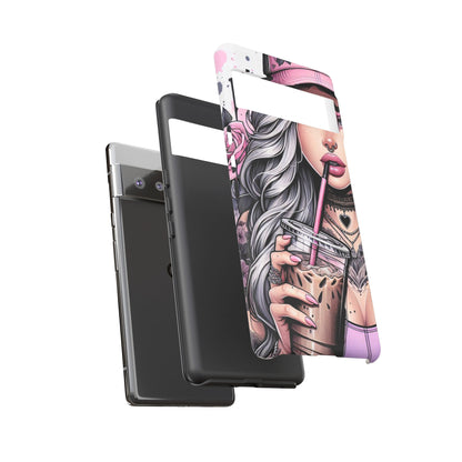 Pink Aesthetic Rebel – Iced Coffee & Inked Beauty Mobile Cover