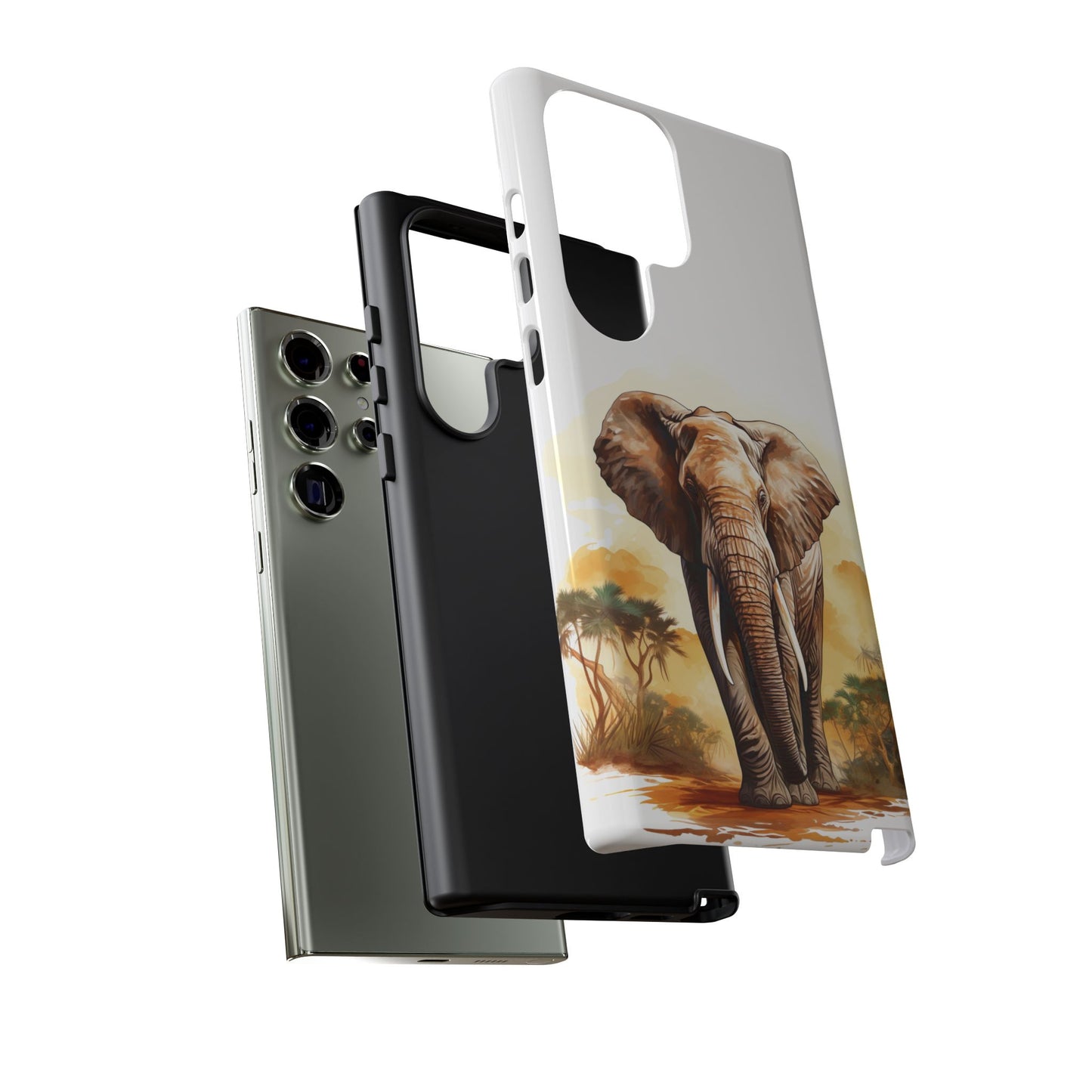 Safari Elephant Watercolor Mobile Cover – Majestic Wildlife Art