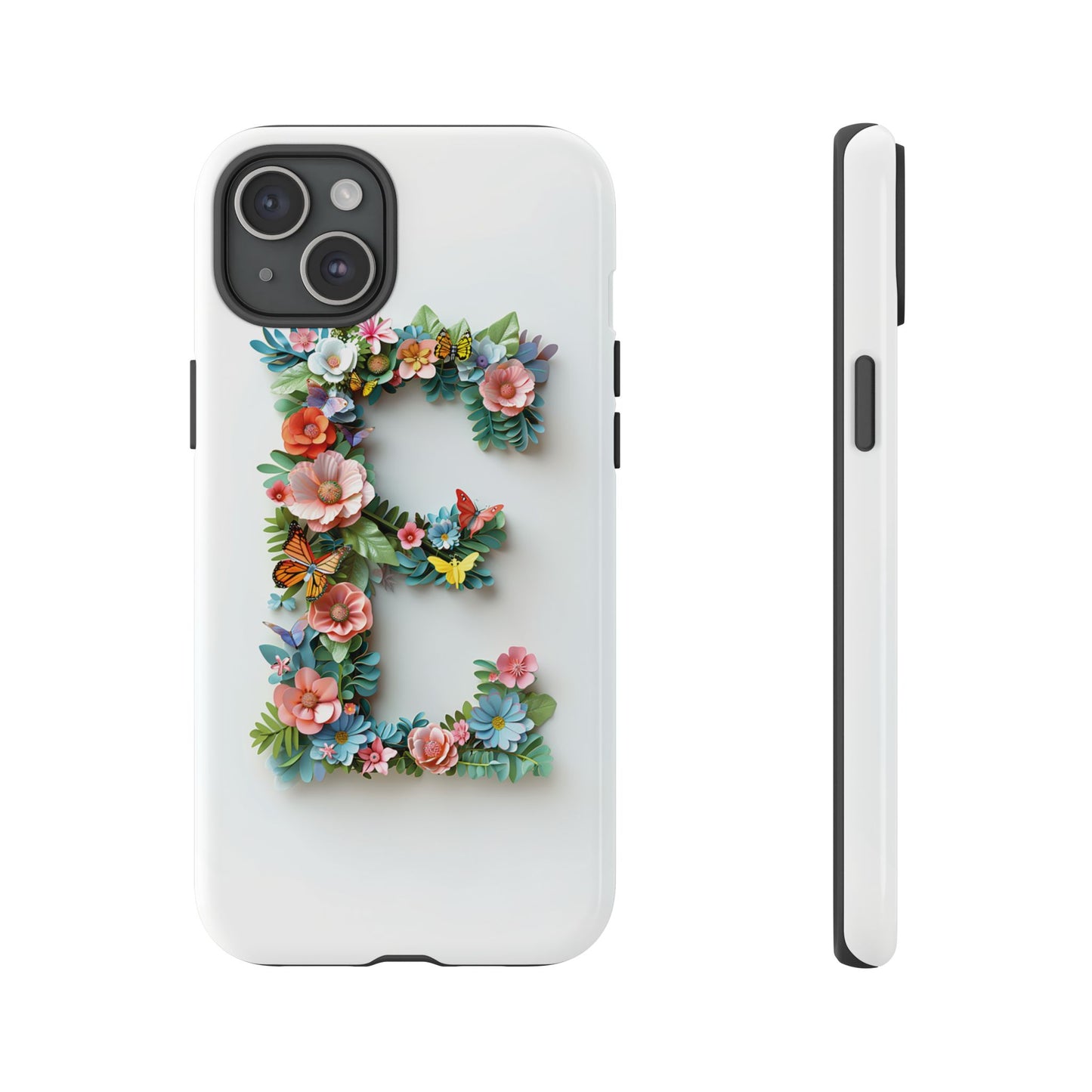 Floral Letter E Phone Case – Personalized Aesthetic Cover for iPhone, Samsung & Google Pixel
