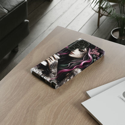 Tattooed Serenity – Gothic Coffee Lover Mobile Cover
