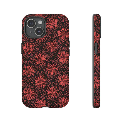 Red roses abstract geometric seamless pattern design