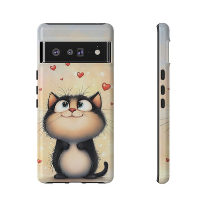 Cute Kitty Love Phone Case – Adorable Anime Cat Design for iPhone, Google Pixel & Samsung