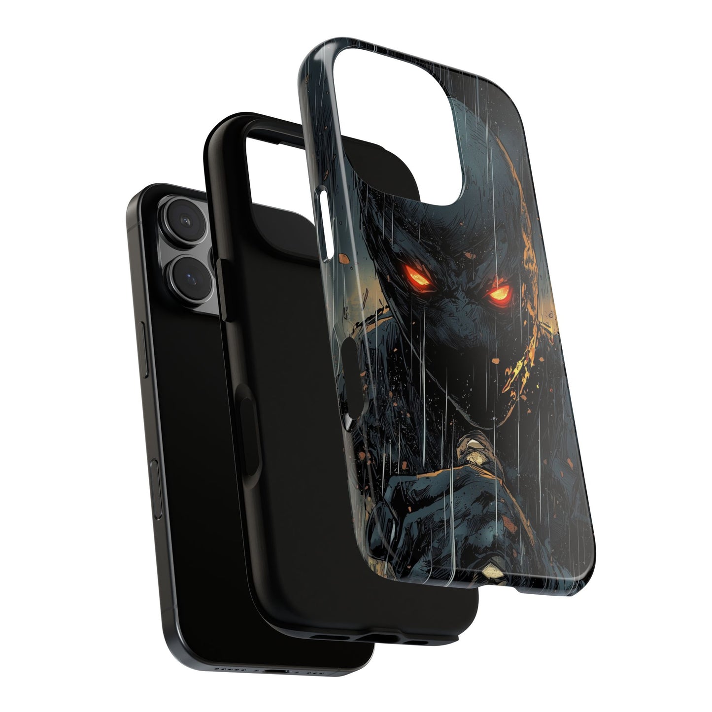Shadowblade Vengeance | Dark Comic Assassin in the Rain Phone Case for iPhone, Samsung & Pixel