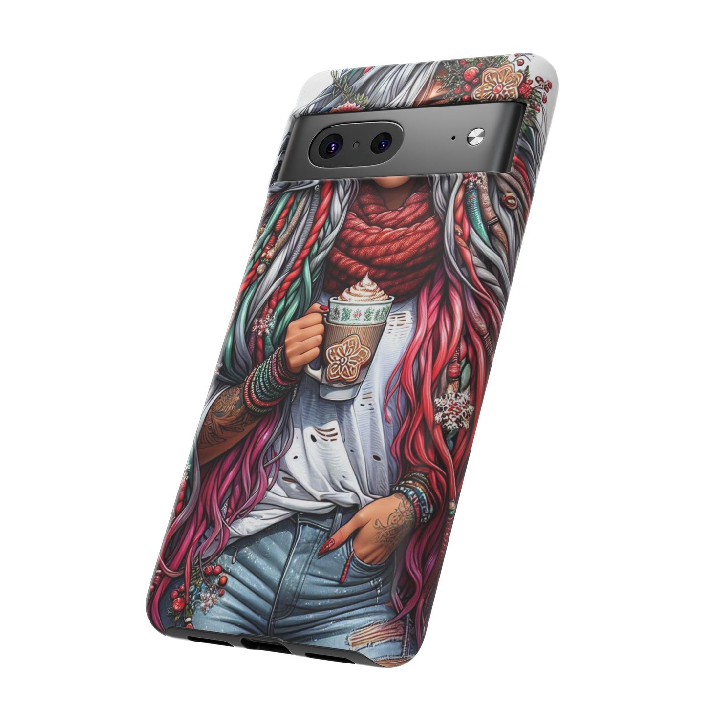 Boho Winter Queen – Cozy Dreads & Holiday Vibes Mobile Cover