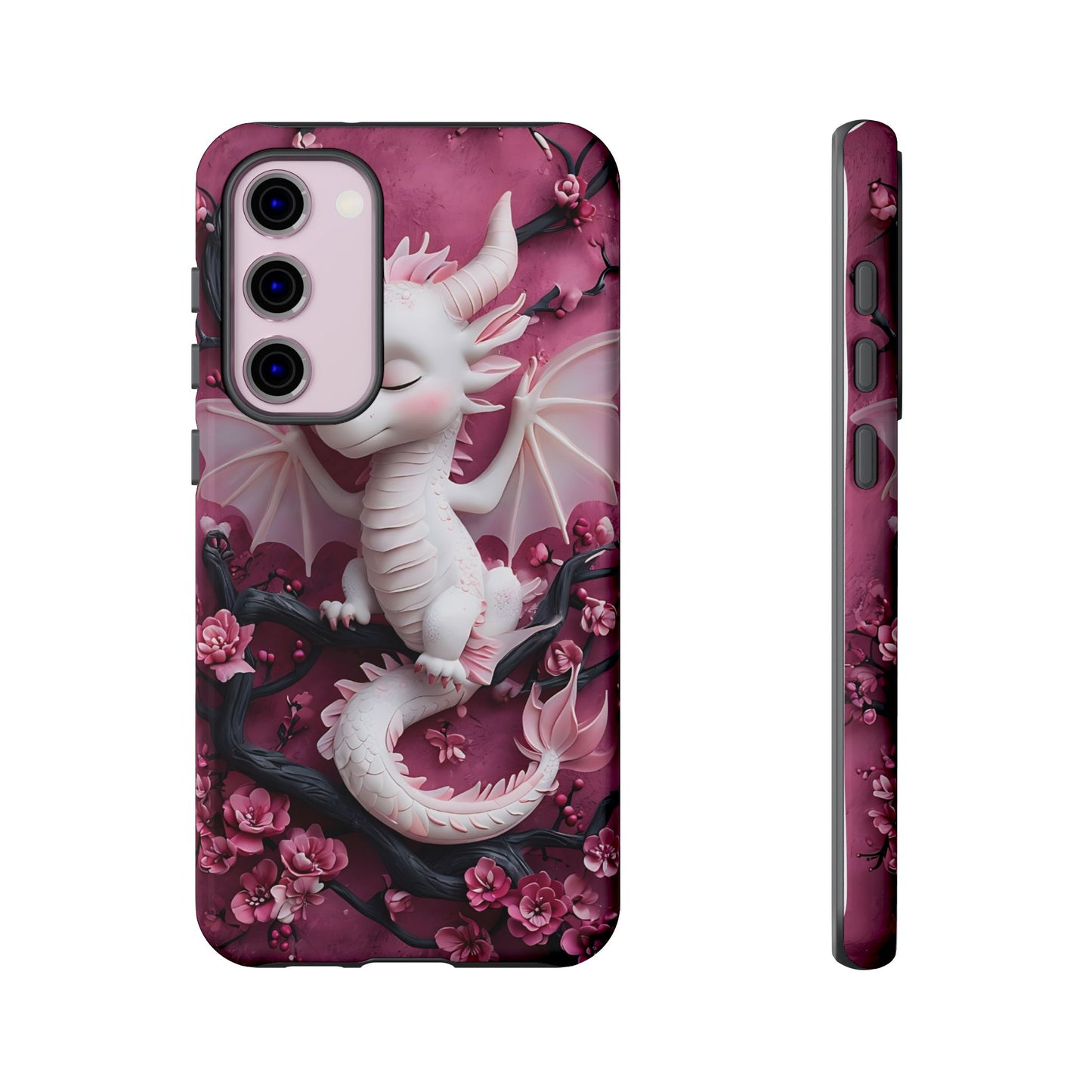 Whimsical 3D Relief Artwork Of A Cute Dragon phone case design