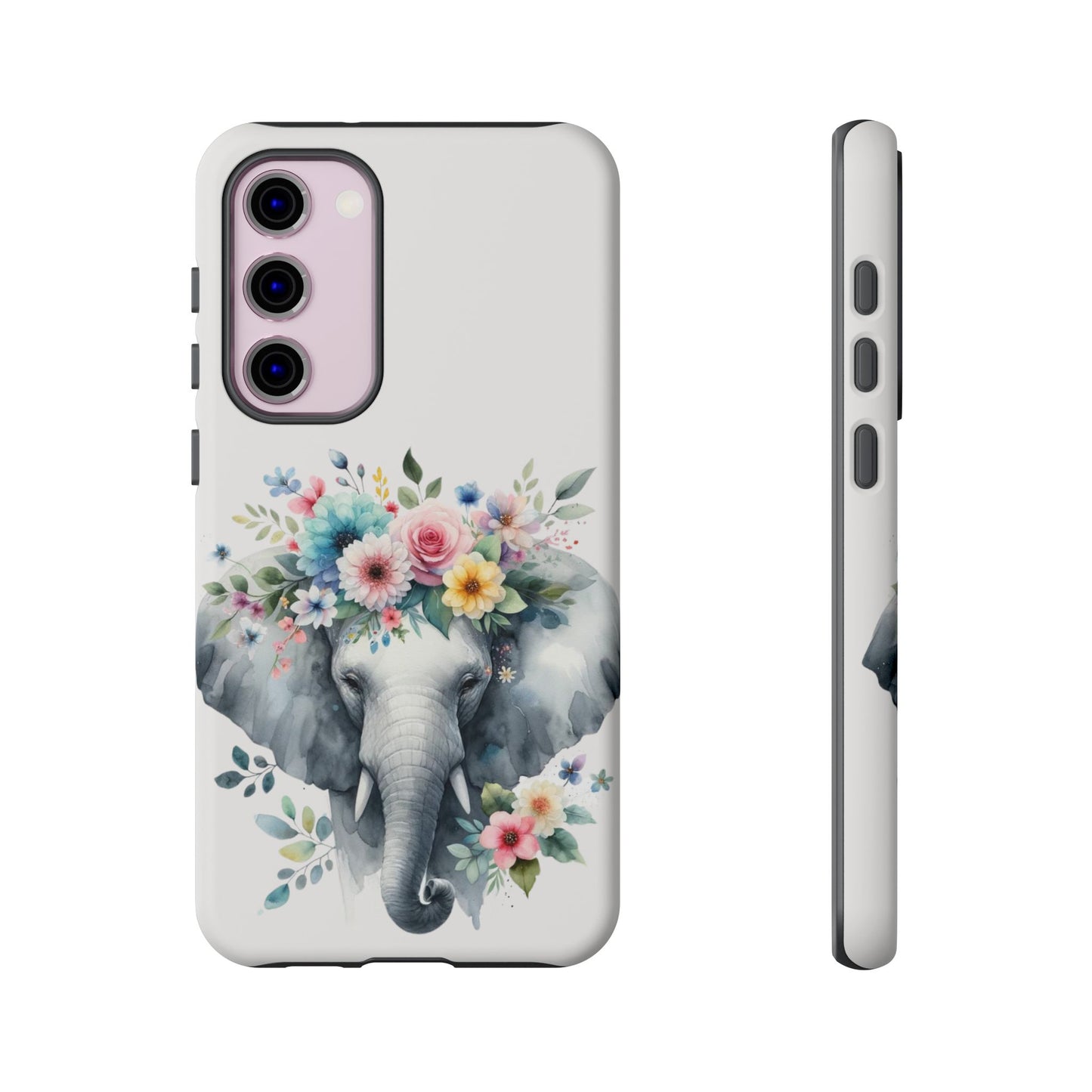 Floral Crown Elephant Mobile Cover – Elegant Watercolor Art