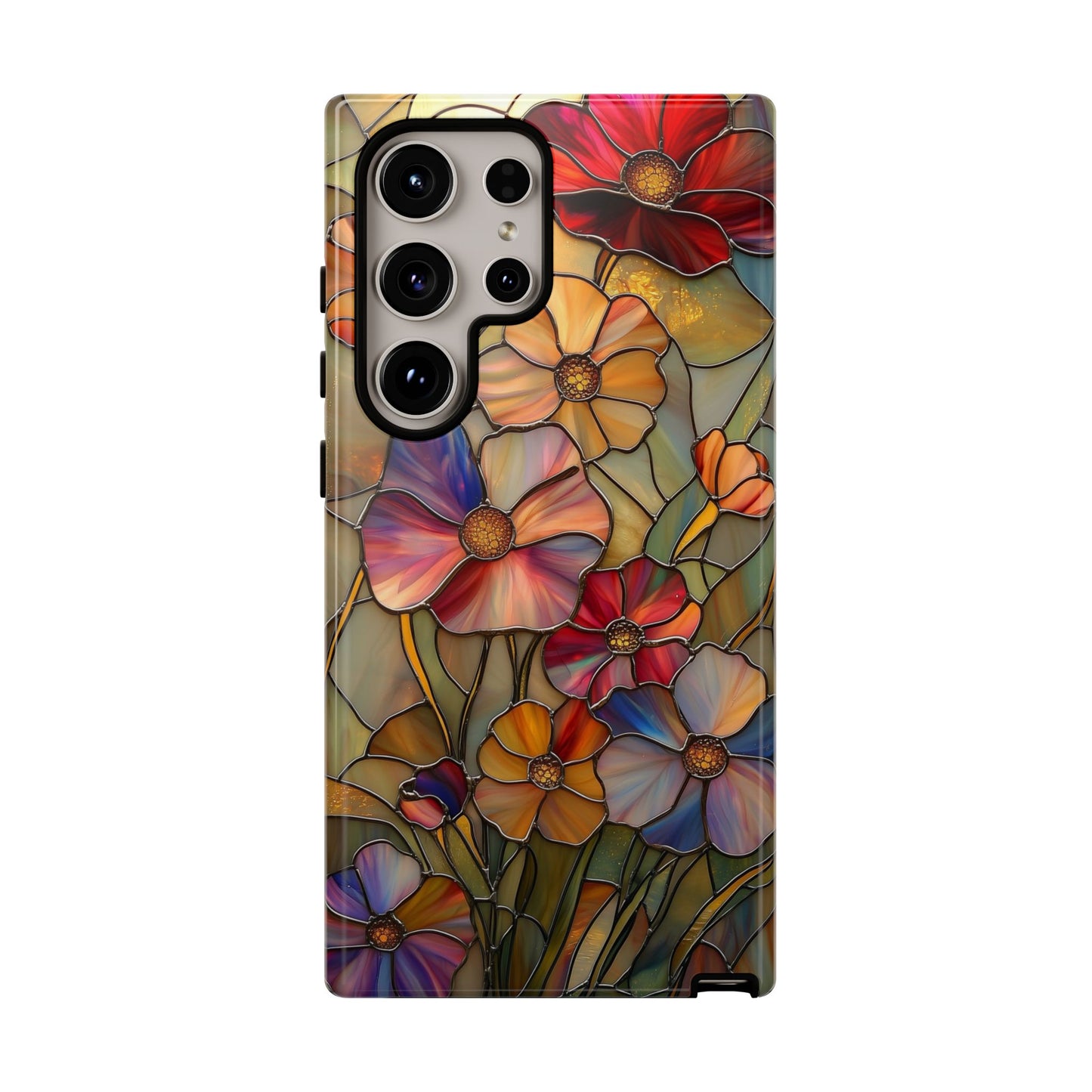 Whispers of Spring – Stained Glass Wildflower Phone Case for iPhone, Samsung & Pixel