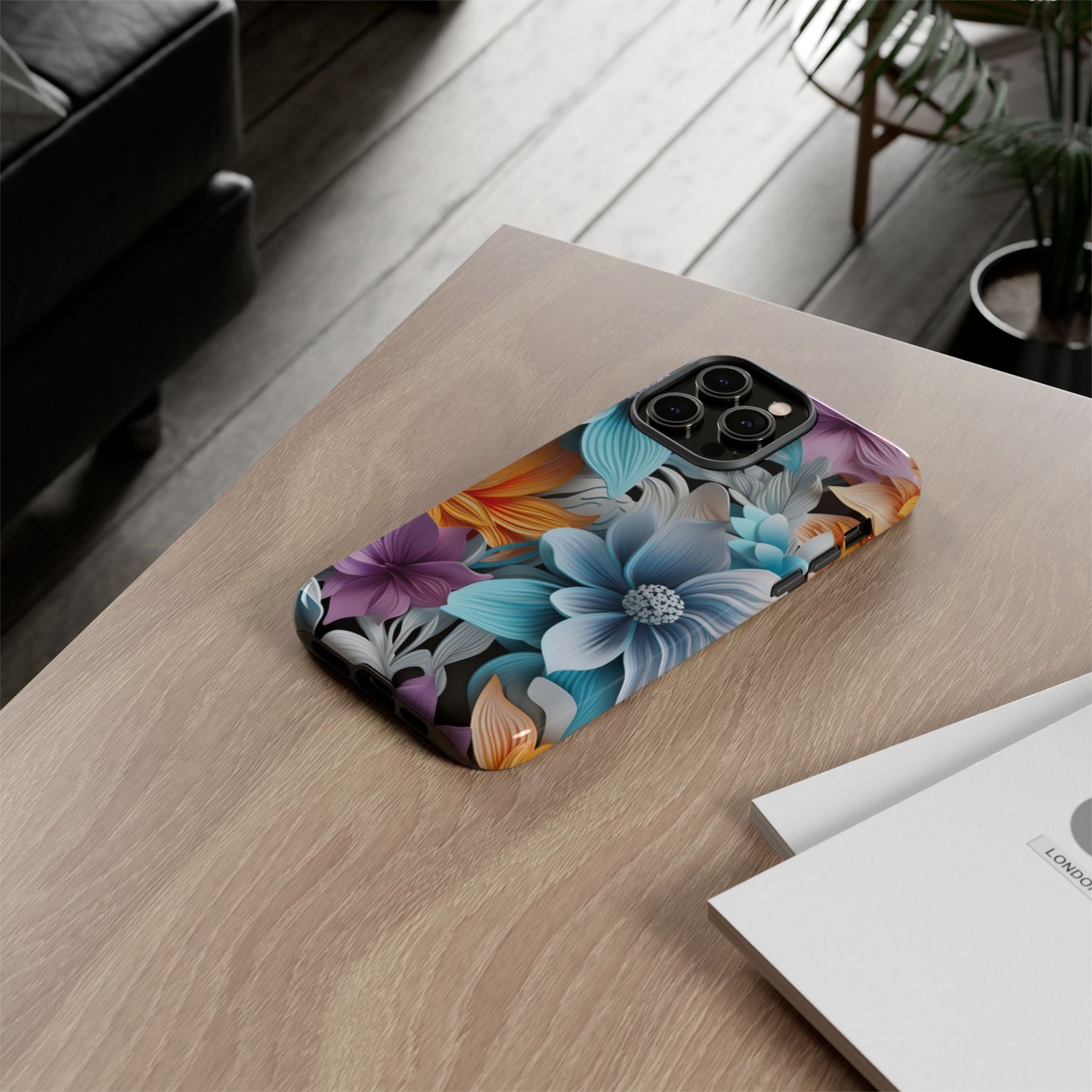 Elegant 3D Floral Bloom Mobile Case – Vivid & Artistic