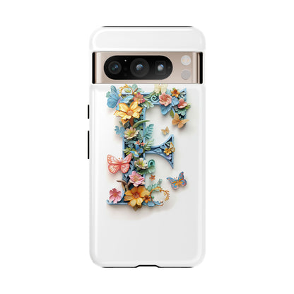 Floral Letter F Phone Case – Personalized Aesthetic Cover for iPhone, Samsung & Google Pixel