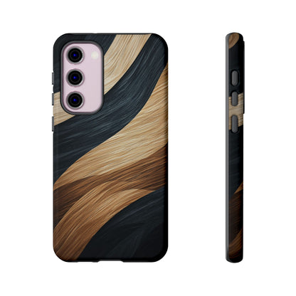 Metallic Black & Gold Zebra Stripes Phone Case for iPhone, Samsung & Google Pixel
