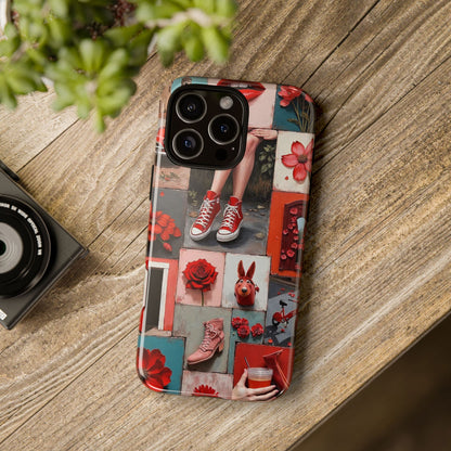Red Sneakers & Roses Collage Phone Case