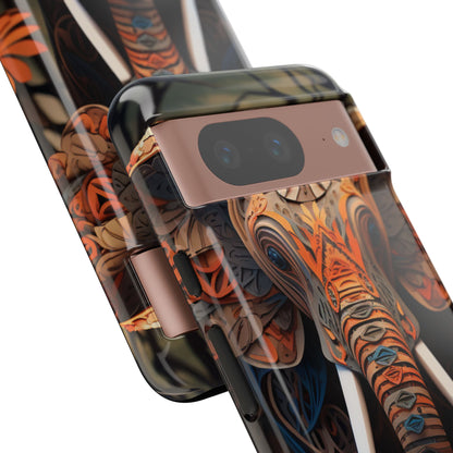 Elegant Artistic Elephant Mobile Cover – Intricate Paper-Cut Design