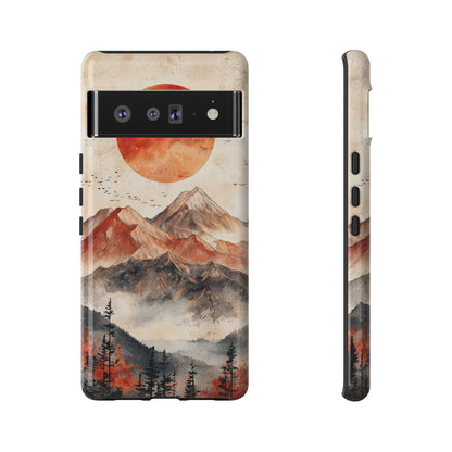 Boho Mountain Sunrise Phone Case for iPhone, Pixel & Samsung