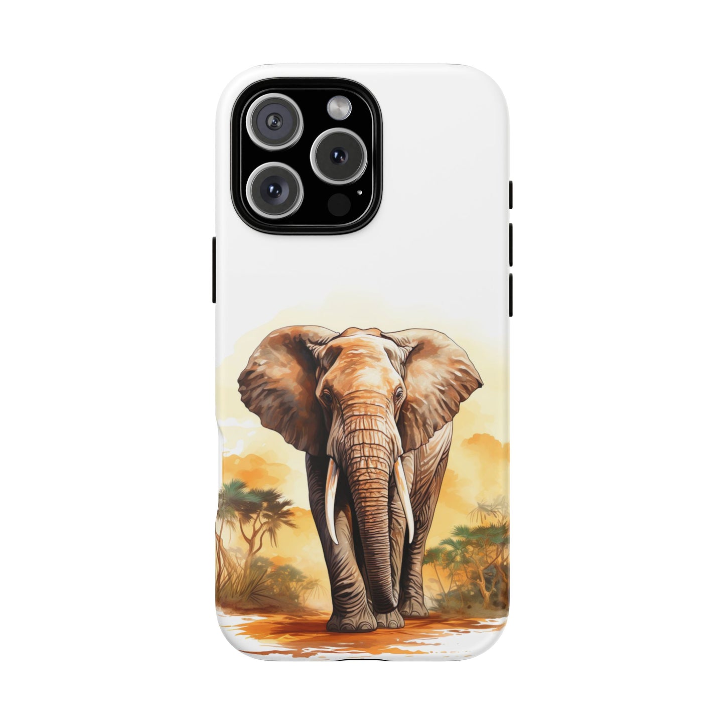 Safari Elephant Watercolor Mobile Cover – Majestic Wildlife Art
