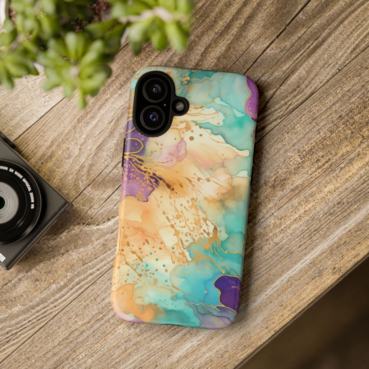 Golden Aura Abstract Watercolor Mobile Case