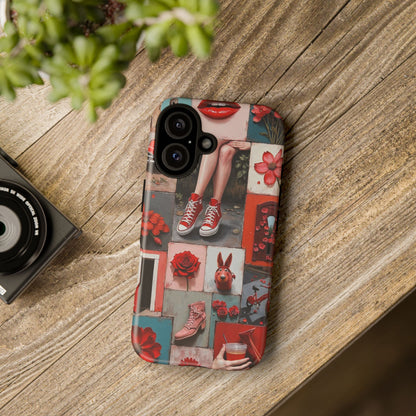 Red Sneakers & Roses Collage Phone Case