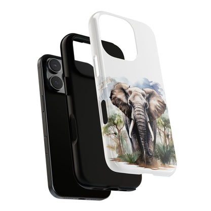 Majestic Watercolor Elephant Mobile Cover – Artistic Wildlife Design