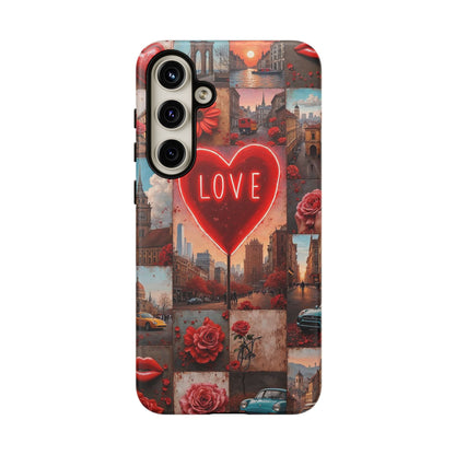 Neon Love Heart & Rose Phone Case
