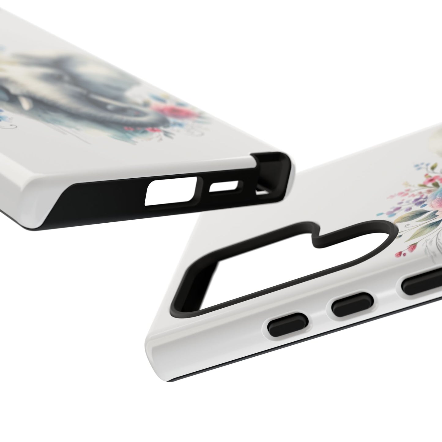 Floral Elephant Mobile Cover – Elegant Watercolor Art