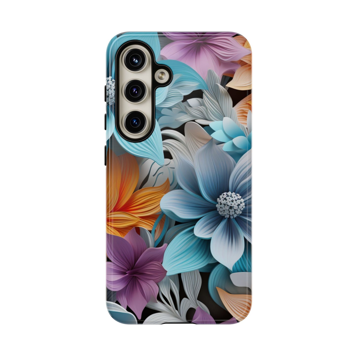 Elegant 3D Floral Bloom Mobile Case – Vivid & Artistic