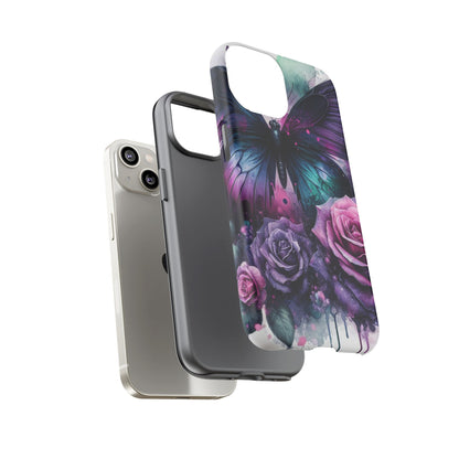 Mystic Bloom – Vibrant Butterfly & Rose Art Mobile Cover