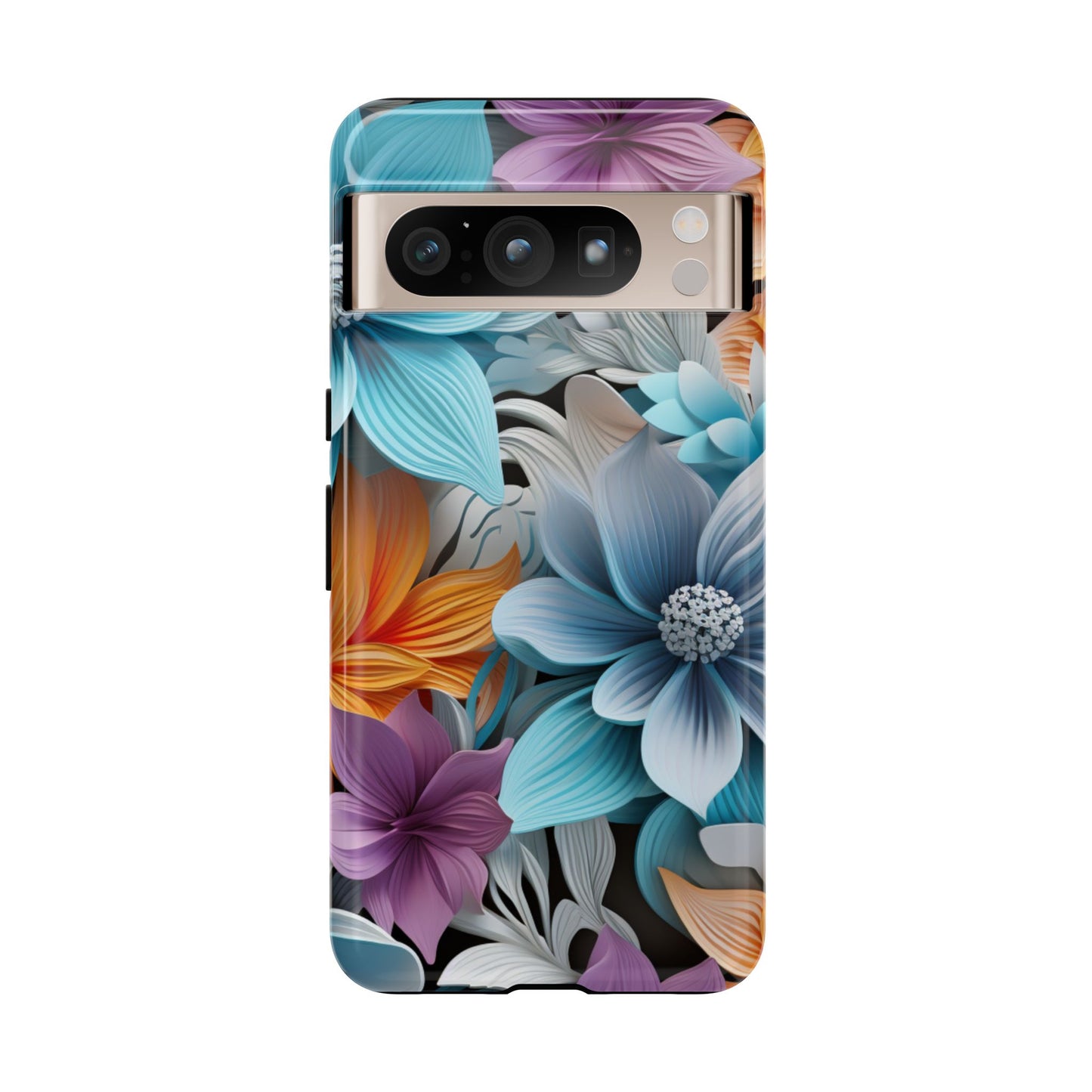 Elegant 3D Floral Bloom Mobile Case – Vivid & Artistic