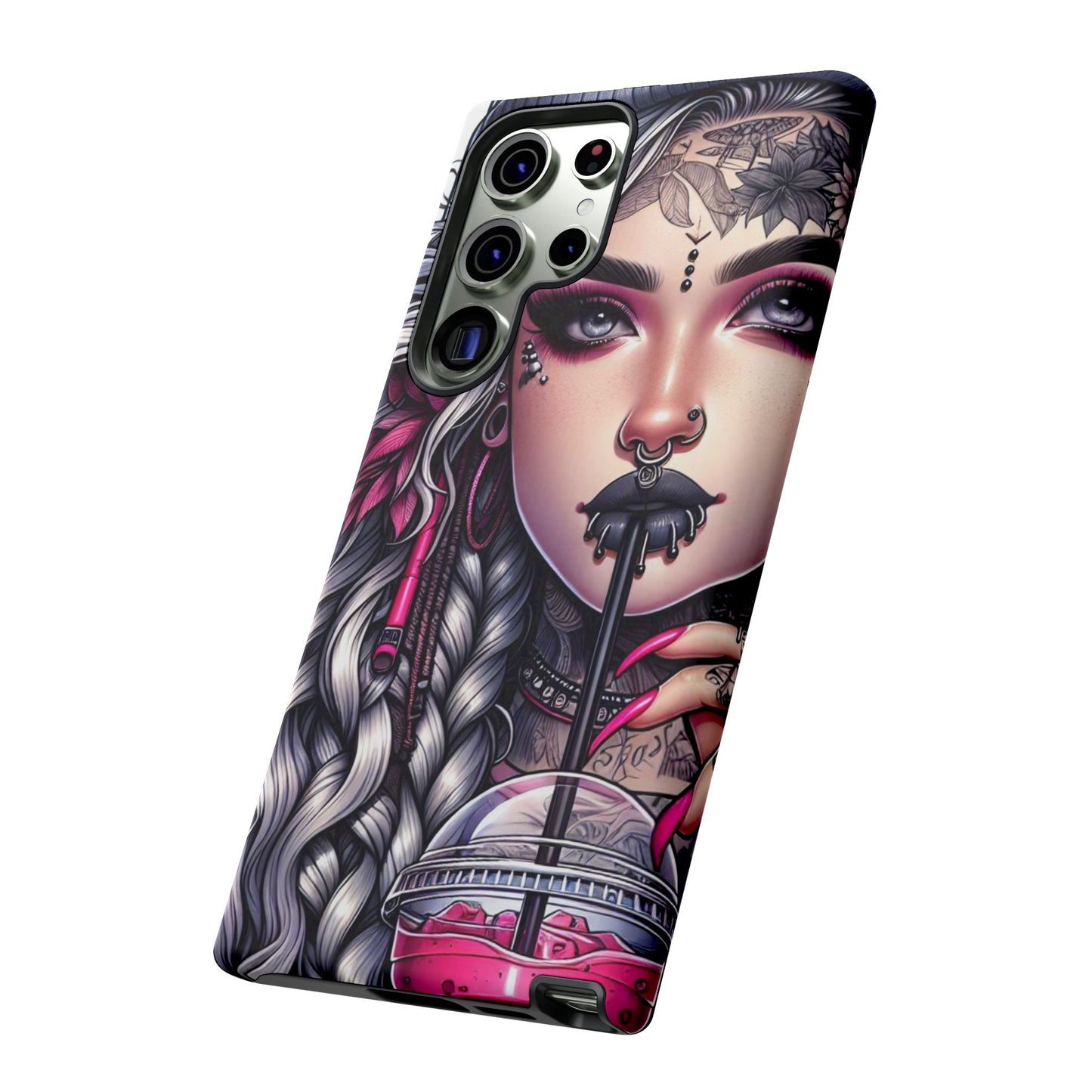 Icy Rebel – Silver Dreads & Edgy Street Chic Mobile Cover