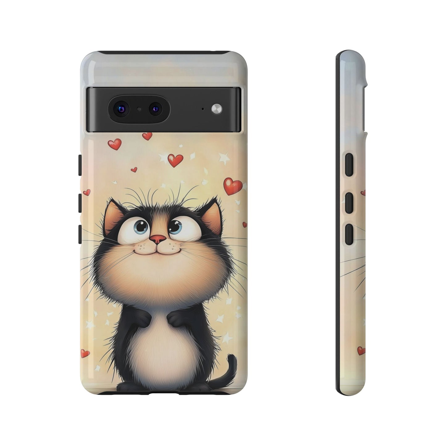 Cute Kitty Love Phone Case – Adorable Anime Cat Design for iPhone, Google Pixel & Samsung