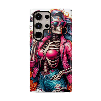 Neon Bones – Retro Skeleton & Vibrant Punk Aesthetic Mobile Cover