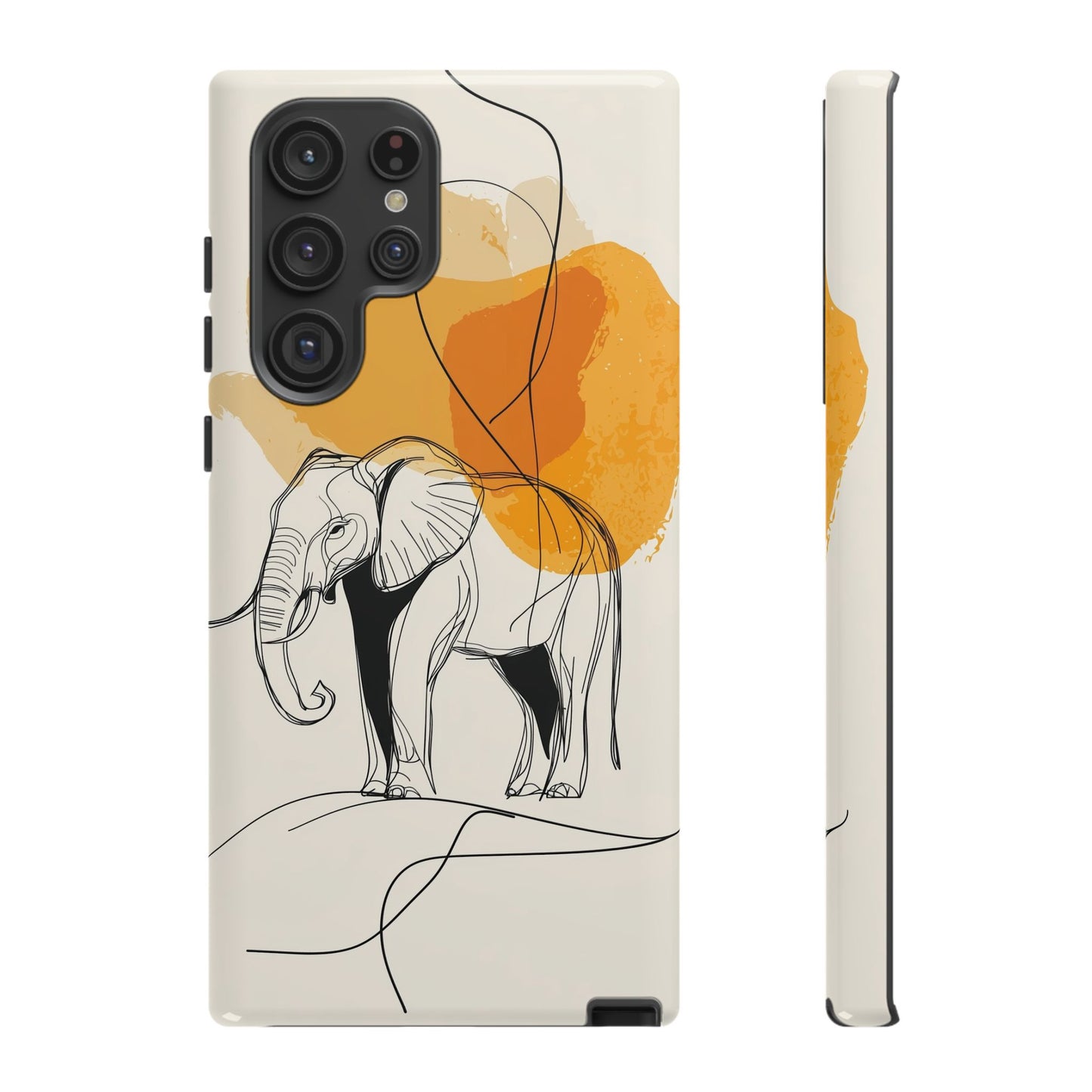 Grace in Strength: Abstract Elephant Sketch Phone Case for iPhone, Samsung & Pixel