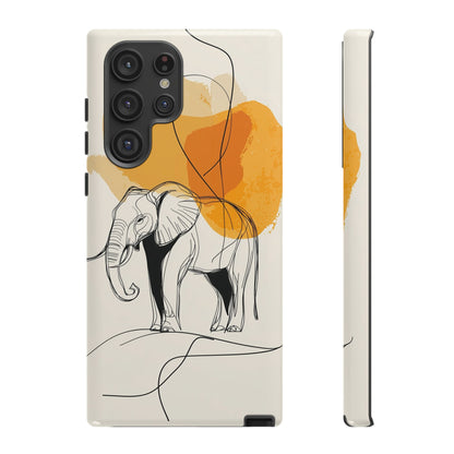 Grace in Strength: Abstract Elephant Sketch Phone Case for iPhone, Samsung & Pixel
