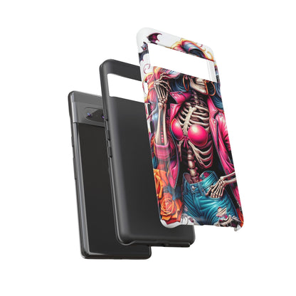 Neon Bones – Retro Skeleton & Vibrant Punk Aesthetic Mobile Cover