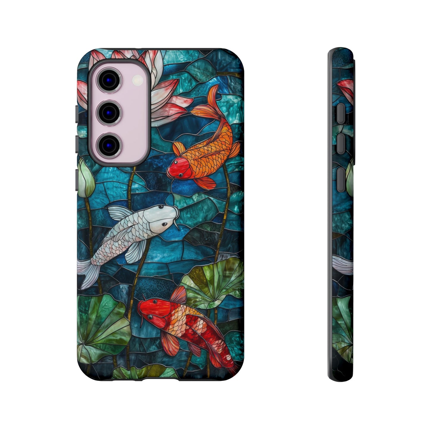 Lotus Serenity" – Koi Pond Stained Glass Case or iPhone, Samsung & Pixel