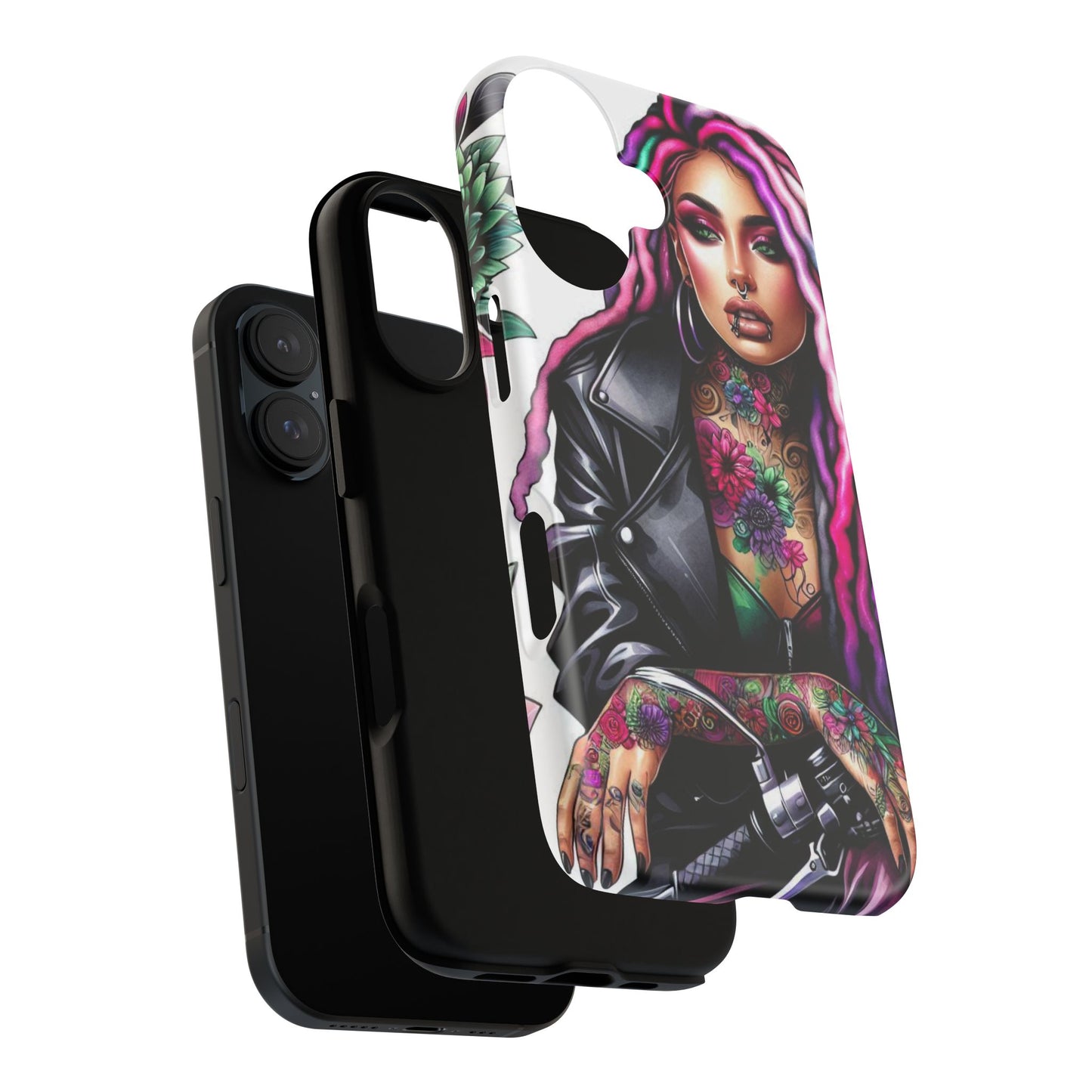 Neon Rebel – Vibrant Biker Queen Mobile Cover
