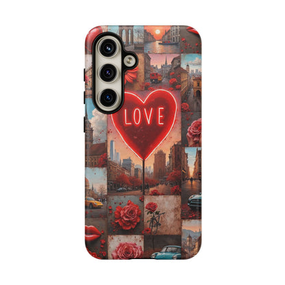 Neon Love Heart & Rose Phone Case