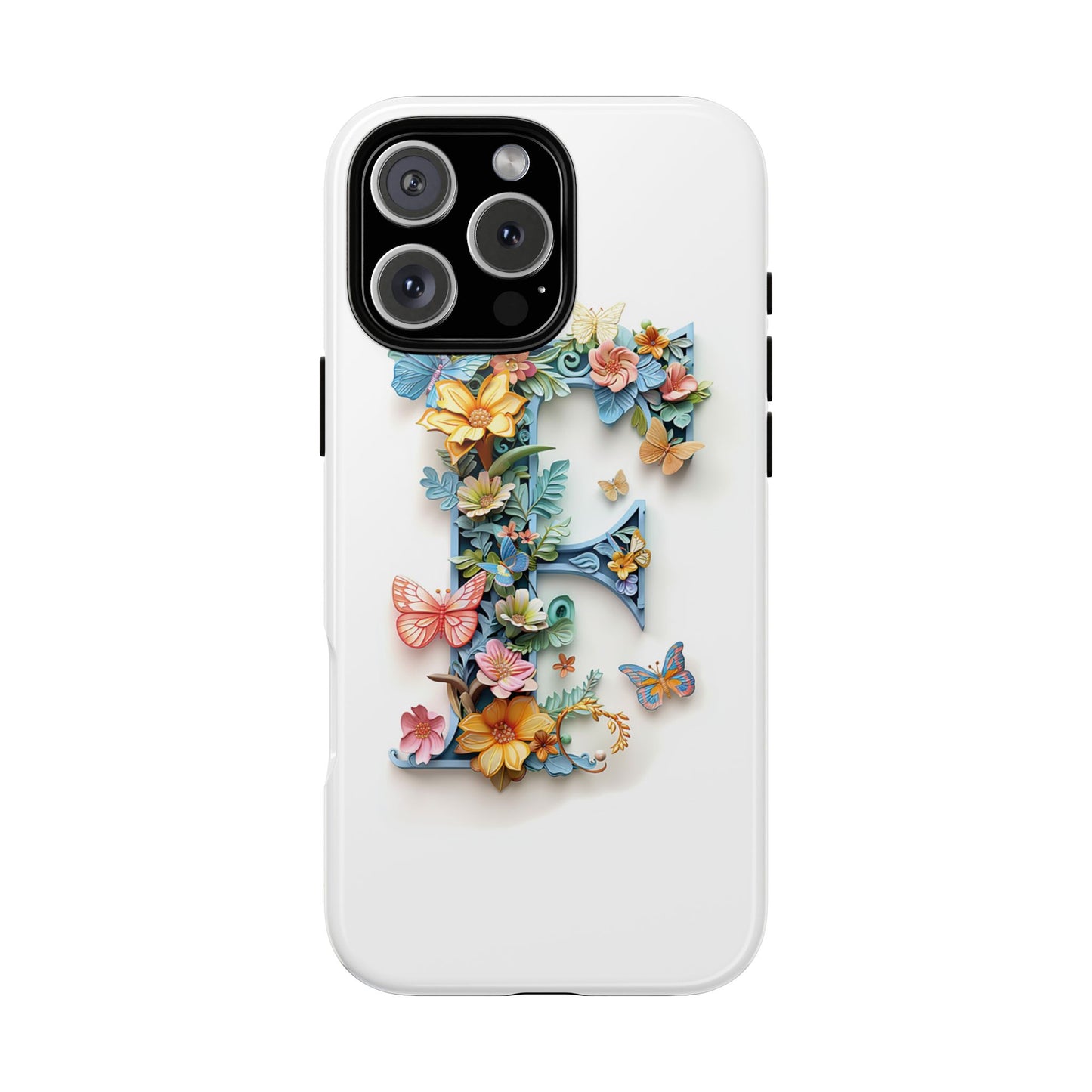 Floral Letter F Phone Case – Personalized Aesthetic Cover for iPhone, Samsung & Google Pixel